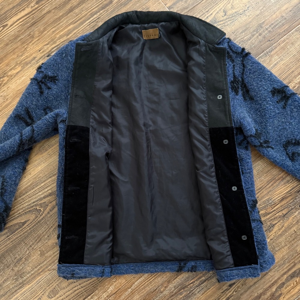 VINTAGE Tsunami Horse Jacket Women Small Blue Mohair Alpaca Concho Button Tribal - Picture 5 of 9
